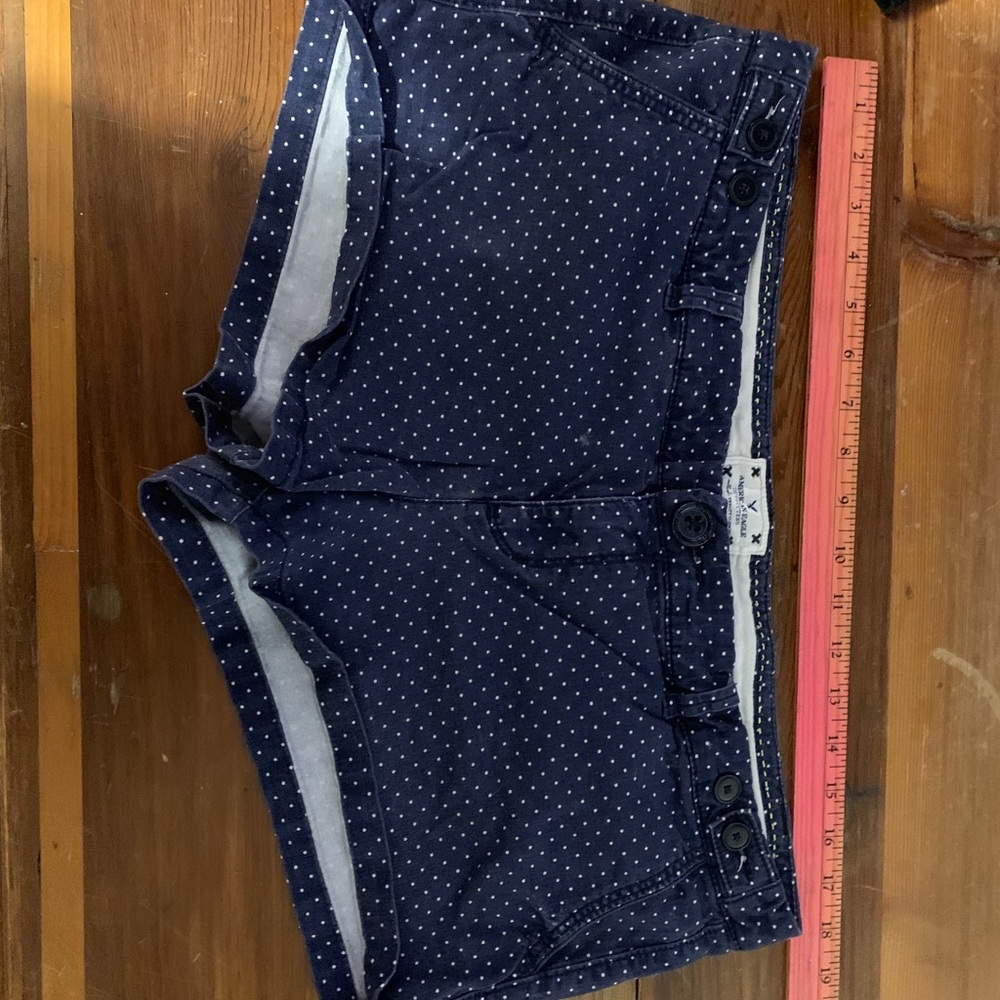 Polka dot navy blue American Eagle shorts